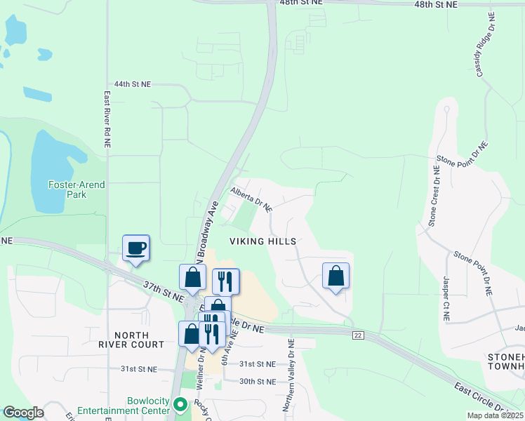 map of restaurants, bars, coffee shops, grocery stores, and more near 3976 Whiting Lane in Rochester