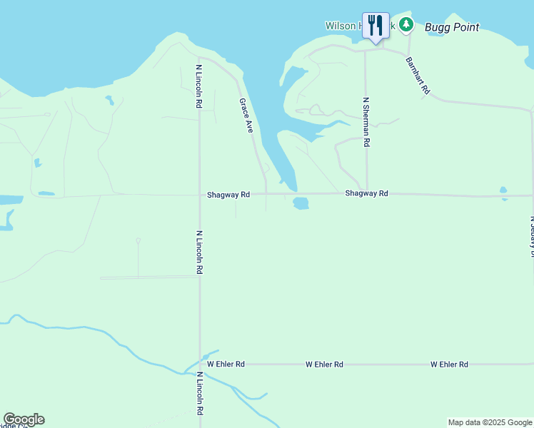 map of restaurants, bars, coffee shops, grocery stores, and more near 5969 Grace Avenue in Ludington