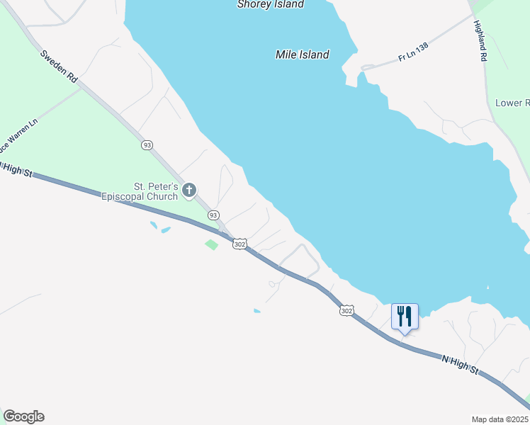 map of restaurants, bars, coffee shops, grocery stores, and more near 34 Pine Path Lane in Bridgton