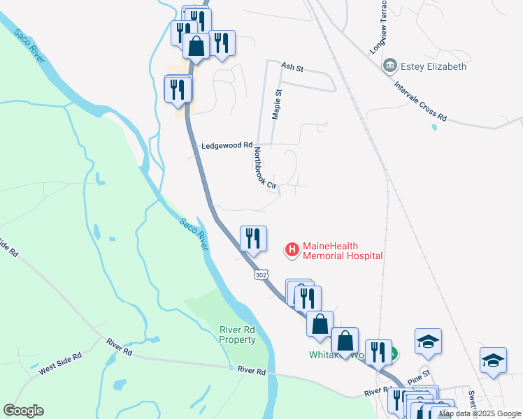 map of restaurants, bars, coffee shops, grocery stores, and more near Kearsage Trail in Conway