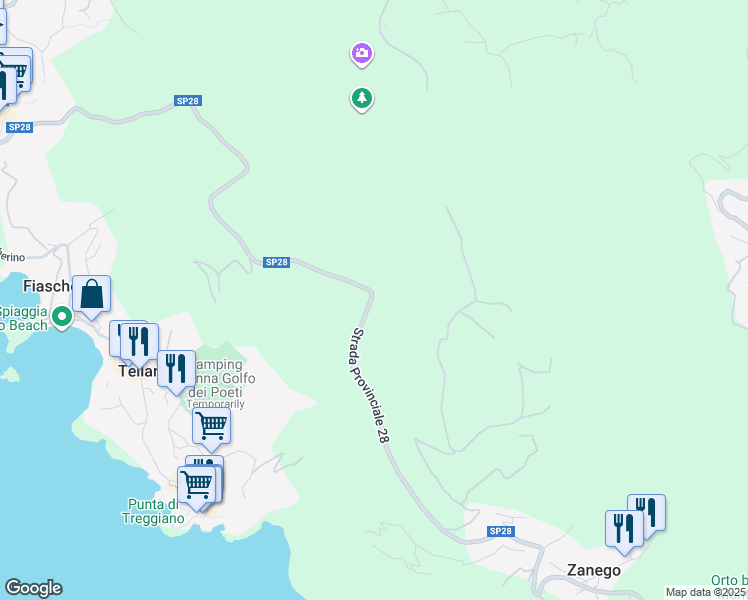 map of restaurants, bars, coffee shops, grocery stores, and more near in Provincia della Spezia