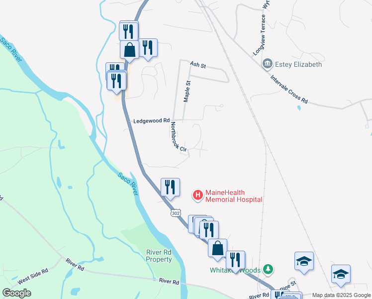 map of restaurants, bars, coffee shops, grocery stores, and more near 84 Northbrook Circle in Conway
