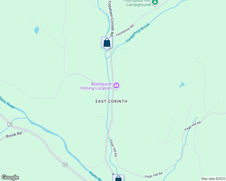 map of restaurants, bars, coffee shops, grocery stores, and more near East Corinth Road in Corinth