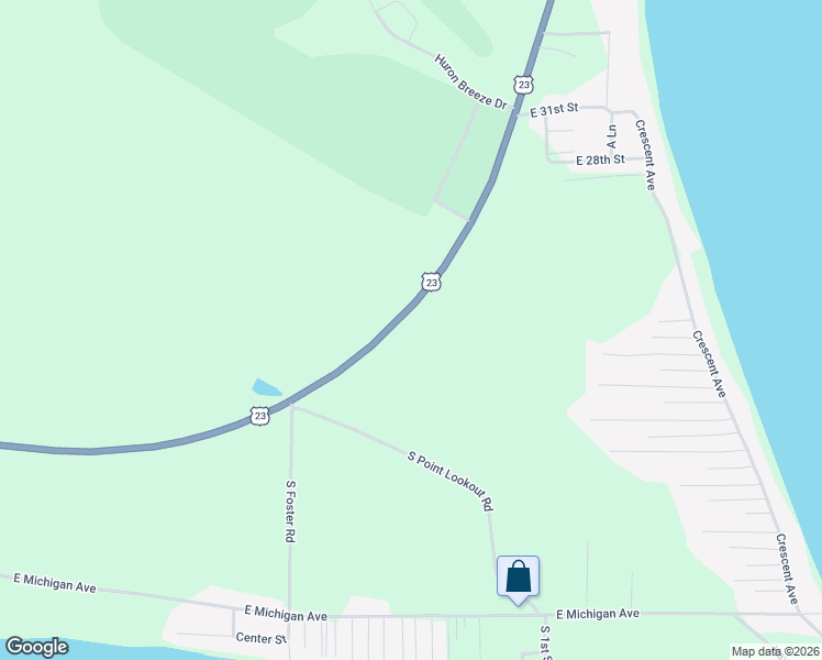 map of restaurants, bars, coffee shops, grocery stores, and more near 4987-4999 South U.S. 23 in Au Gres