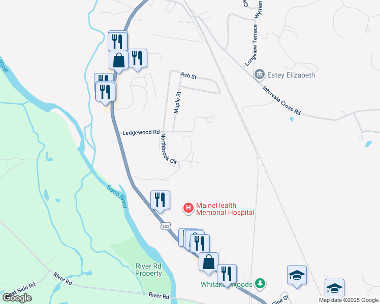 map of restaurants, bars, coffee shops, grocery stores, and more near 165 Ledgewood Road in Conway