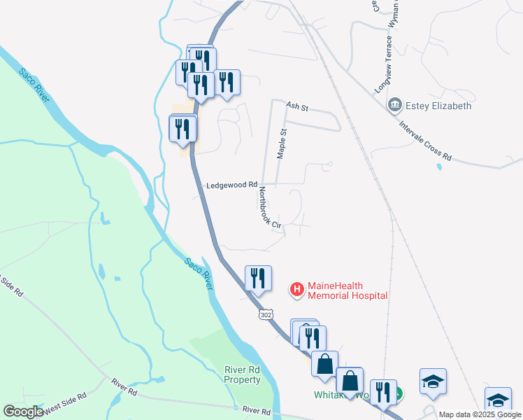 map of restaurants, bars, coffee shops, grocery stores, and more near 67 Ledgewood Road in Conway