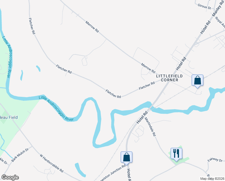 map of restaurants, bars, coffee shops, grocery stores, and more near 175 Fletcher Road in Auburn