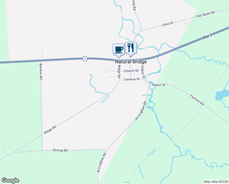 map of restaurants, bars, coffee shops, grocery stores, and more near in Natural Bridge