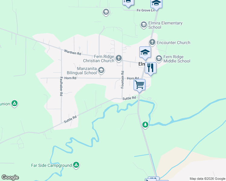map of restaurants, bars, coffee shops, grocery stores, and more near 24891 Suttle Road in Elmira