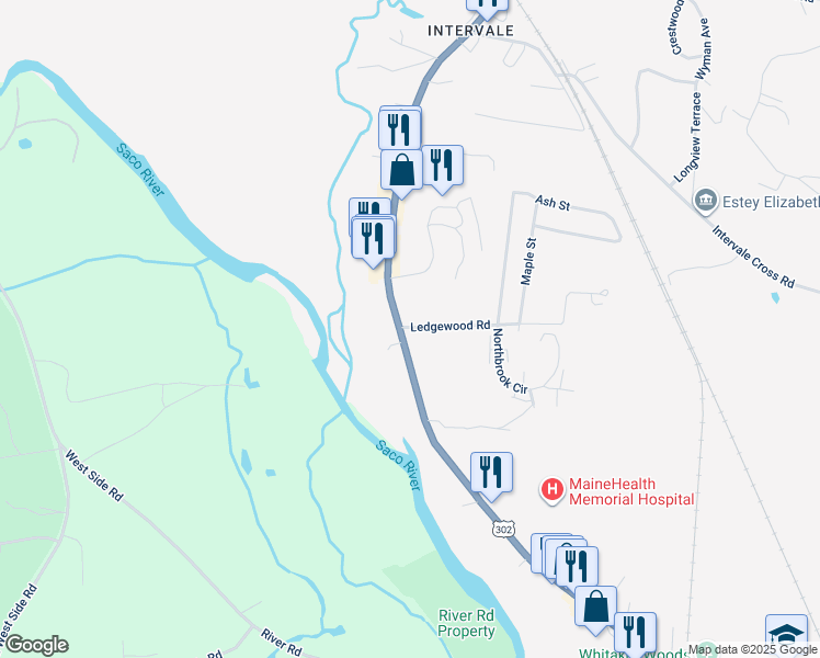 map of restaurants, bars, coffee shops, grocery stores, and more near 3339 White Mountain Highway in Conway