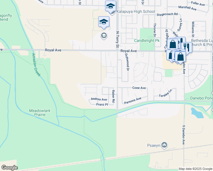 map of restaurants, bars, coffee shops, grocery stores, and more near 5461 Gould Avenue in Eugene
