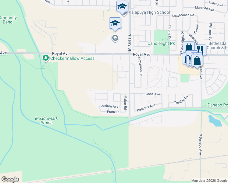 map of restaurants, bars, coffee shops, grocery stores, and more near 5483 Gould Avenue in Eugene