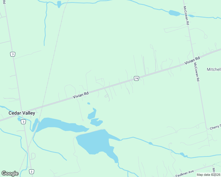 map of restaurants, bars, coffee shops, grocery stores, and more near 4143 Vivian Road in Cedar Valley