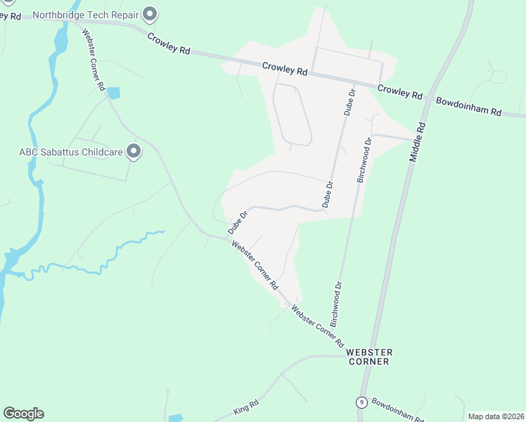 map of restaurants, bars, coffee shops, grocery stores, and more near 61 Dube Drive in Sabattus