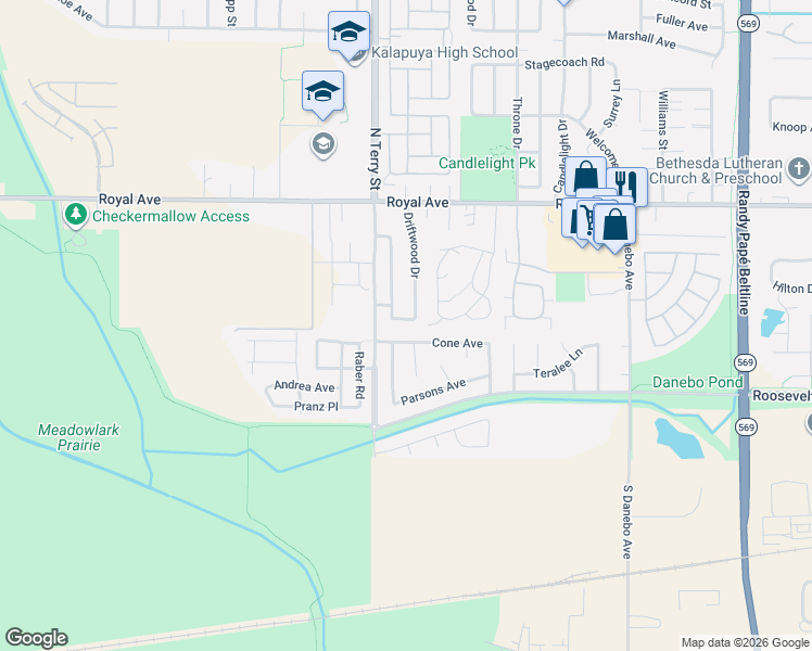 map of restaurants, bars, coffee shops, grocery stores, and more near 619 Driftwood Drive in Eugene