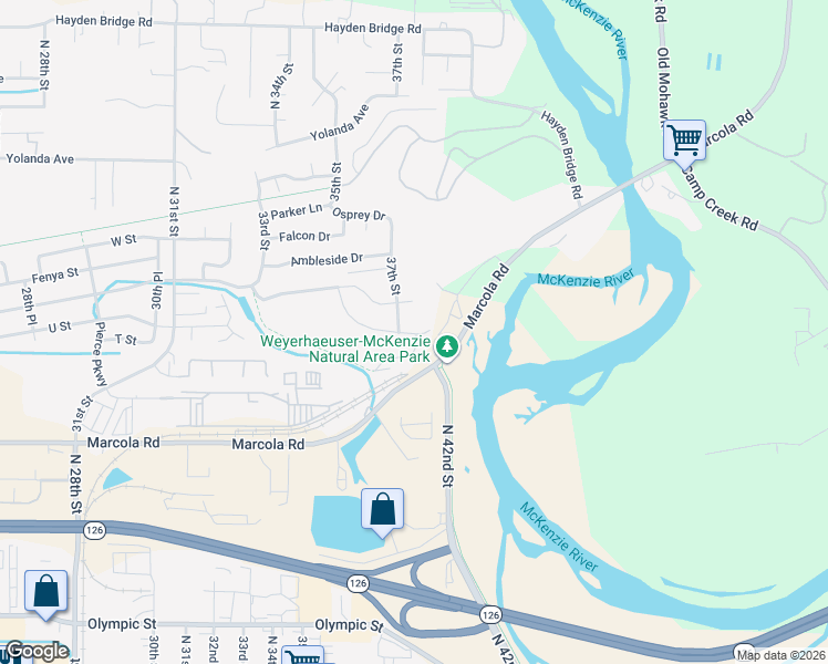 map of restaurants, bars, coffee shops, grocery stores, and more near 2138 37th Place in Springfield