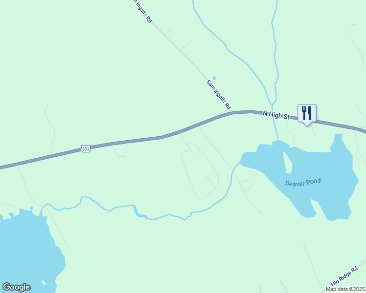 map of restaurants, bars, coffee shops, grocery stores, and more near 30 Mockingbird Lane in Bridgton