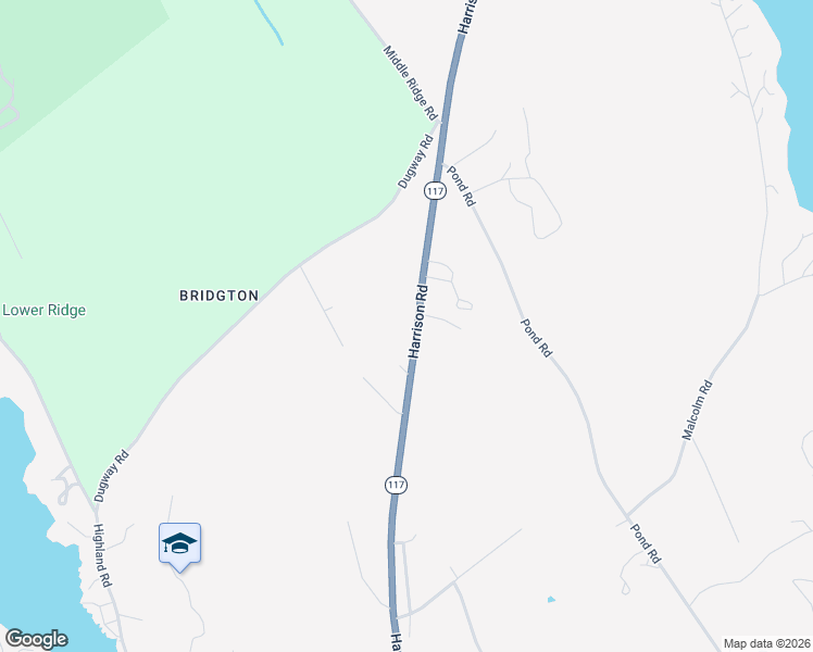 map of restaurants, bars, coffee shops, grocery stores, and more near 188 Harrison Road in Bridgton