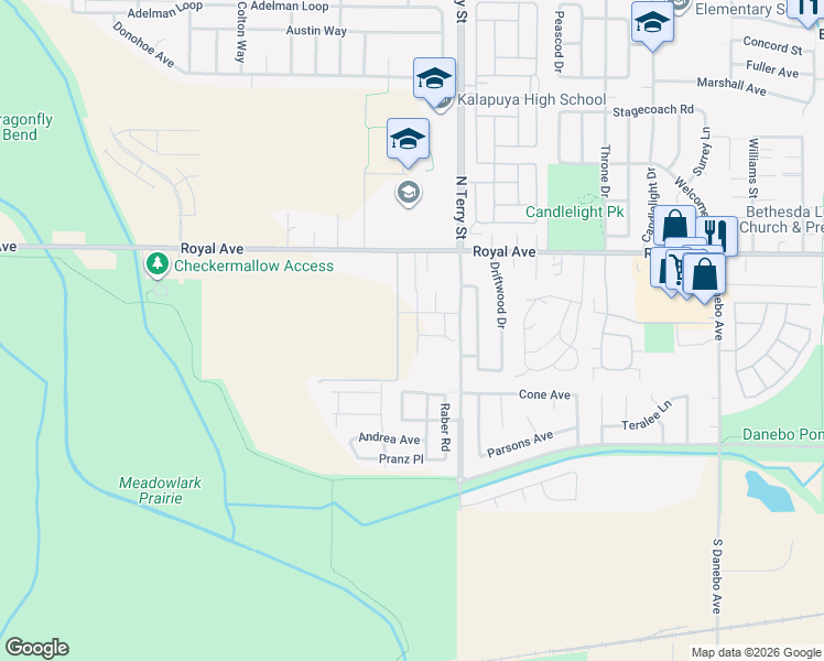 map of restaurants, bars, coffee shops, grocery stores, and more near 664 Saint Charles Street in Eugene