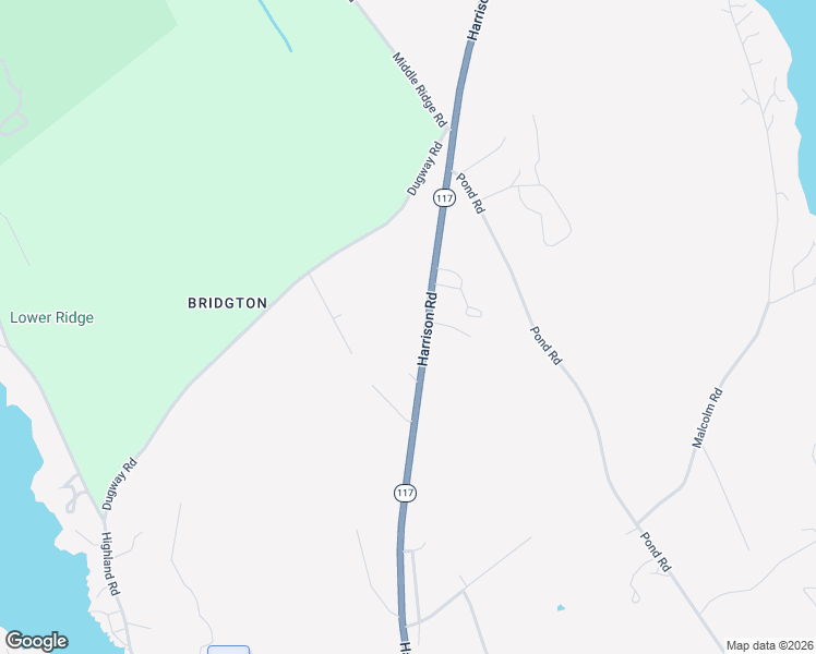 map of restaurants, bars, coffee shops, grocery stores, and more near 188 Harrison Road in Bridgton