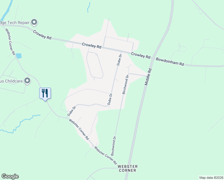 map of restaurants, bars, coffee shops, grocery stores, and more near 61 Dube Drive in Sabattus