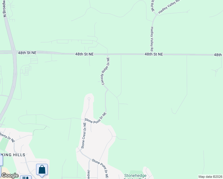 map of restaurants, bars, coffee shops, grocery stores, and more near 4412 Cassidy Ridge Drive Northeast in Rochester
