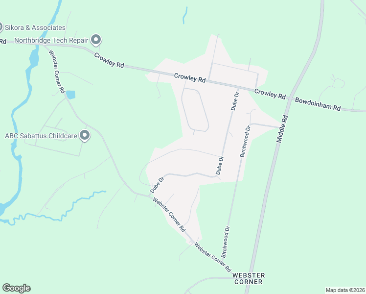 map of restaurants, bars, coffee shops, grocery stores, and more near 57 Glenview Drive in Sabattus