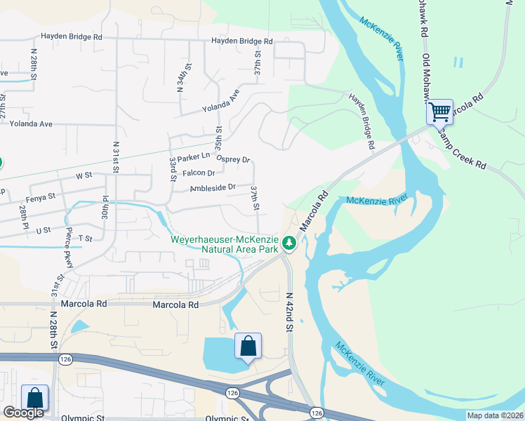 map of restaurants, bars, coffee shops, grocery stores, and more near 3710 River Heights Drive in Springfield