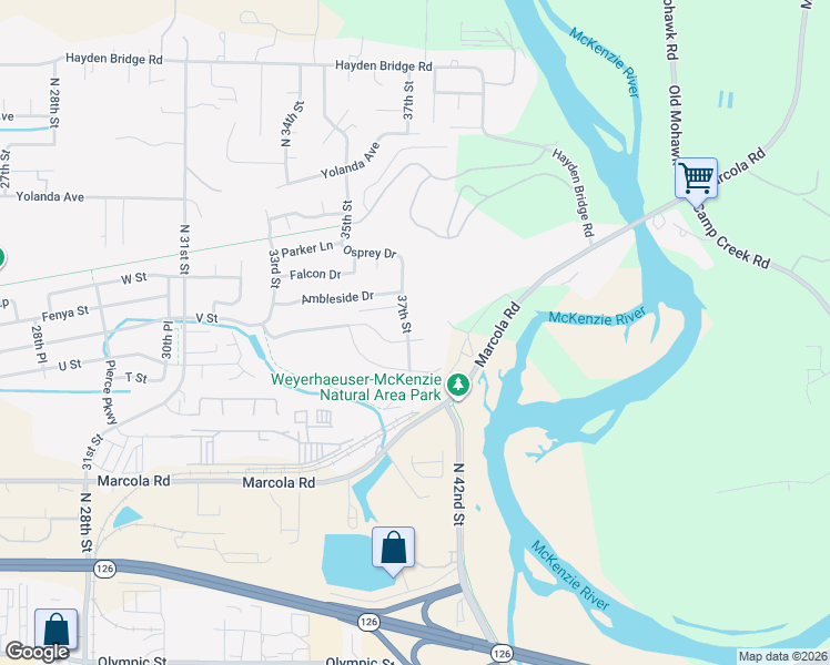 map of restaurants, bars, coffee shops, grocery stores, and more near 3710 River Heights Drive in Springfield