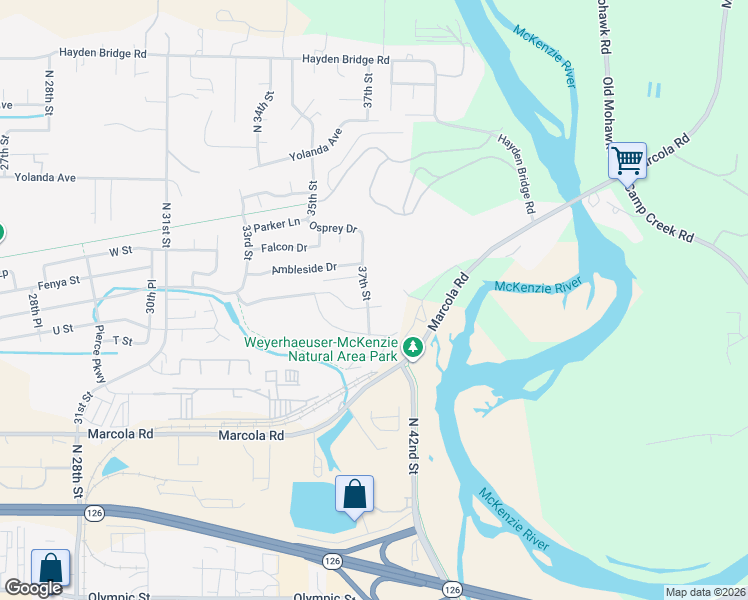 map of restaurants, bars, coffee shops, grocery stores, and more near 3710 River Heights Drive in Springfield