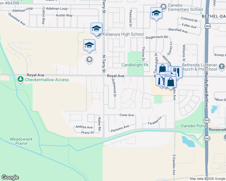map of restaurants, bars, coffee shops, grocery stores, and more near 717 Woodland Acres Lane in Eugene