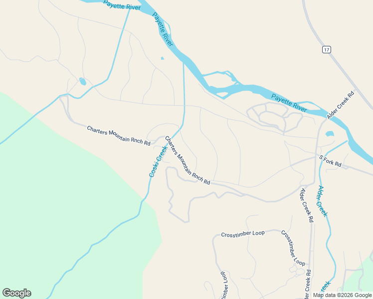 map of restaurants, bars, coffee shops, grocery stores, and more near 85 Charter Ranch Road in Garden Valley