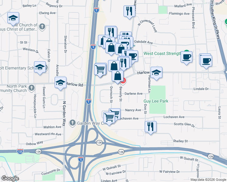 map of restaurants, bars, coffee shops, grocery stores, and more near 2379 Dornoch Street in Springfield