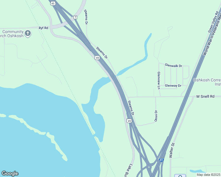 map of restaurants, bars, coffee shops, grocery stores, and more near 3351-3499 Lake Butte Des Morts Drive in Oshkosh