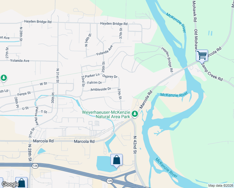 map of restaurants, bars, coffee shops, grocery stores, and more near 3710 River Heights Drive in Springfield