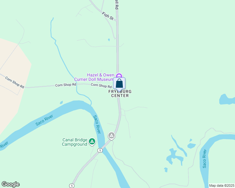 map of restaurants, bars, coffee shops, grocery stores, and more near 90 Main Street in Fryeburg