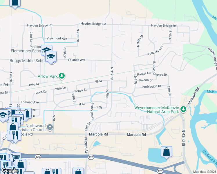 map of restaurants, bars, coffee shops, grocery stores, and more near 2361 North 31st Street in Springfield