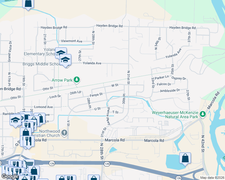 map of restaurants, bars, coffee shops, grocery stores, and more near 2361 North 31st Street in Springfield
