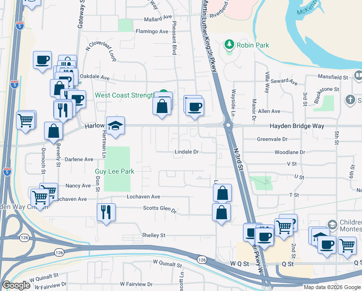 map of restaurants, bars, coffee shops, grocery stores, and more near 2487 Pheasant Boulevard in Springfield