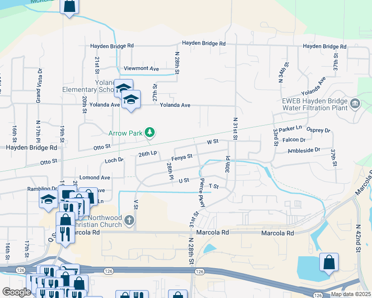 map of restaurants, bars, coffee shops, grocery stores, and more near 2941 Yolanda Avenue in Springfield