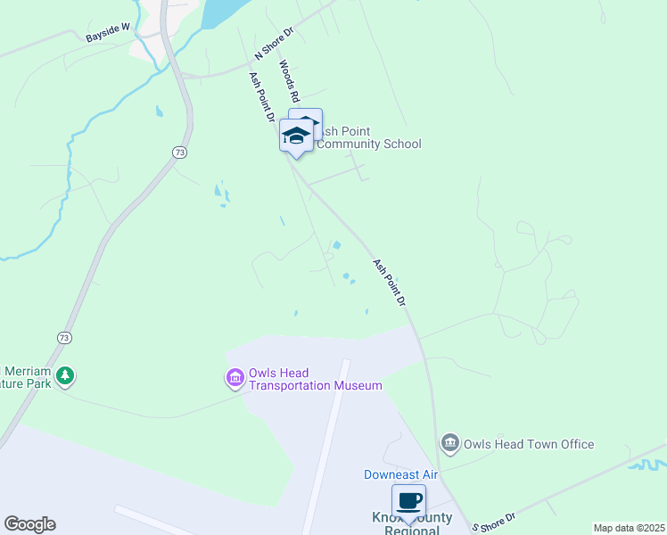 map of restaurants, bars, coffee shops, grocery stores, and more near 40 Smalls Lane in Owls Head