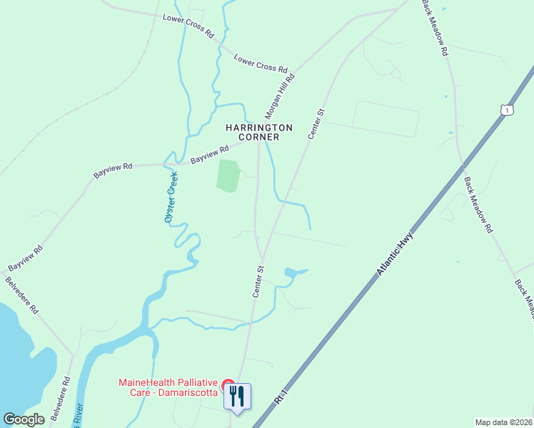 map of restaurants, bars, coffee shops, grocery stores, and more near 431 Center Street in Nobleboro