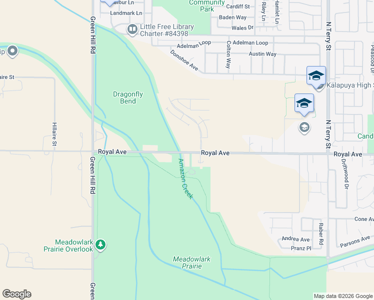 map of restaurants, bars, coffee shops, grocery stores, and more near 5771 Royal Avenue in Eugene