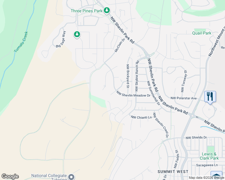 map of restaurants, bars, coffee shops, grocery stores, and more near 3310 Morningwood Court in Bend