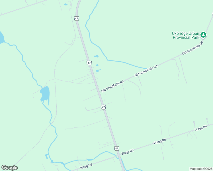 map of restaurants, bars, coffee shops, grocery stores, and more near 5449 Durham Regional Highway 47 in Uxbridge