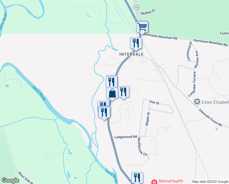 map of restaurants, bars, coffee shops, grocery stores, and more near 20 Neighbors Row in Conway