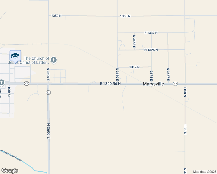 map of restaurants, bars, coffee shops, grocery stores, and more near 3638 East 1300 North in Ashton