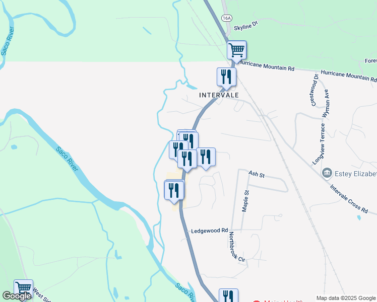map of restaurants, bars, coffee shops, grocery stores, and more near 20 Neighbors Row in Conway