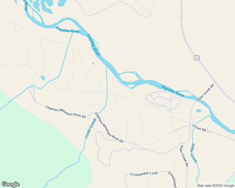 map of restaurants, bars, coffee shops, grocery stores, and more near Freedom Ranch Road in Garden Valley