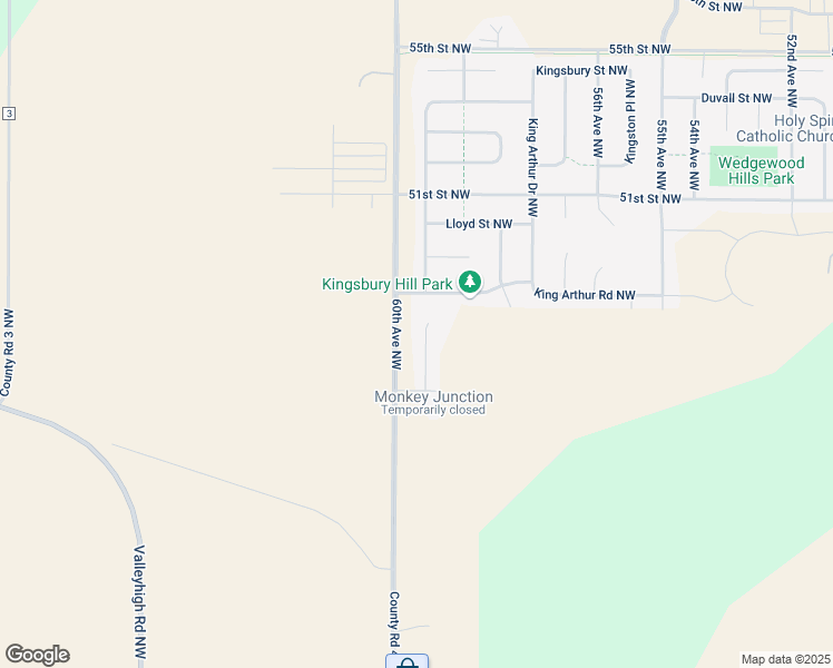 map of restaurants, bars, coffee shops, grocery stores, and more near 4733 Alan Lane Northwest in Rochester